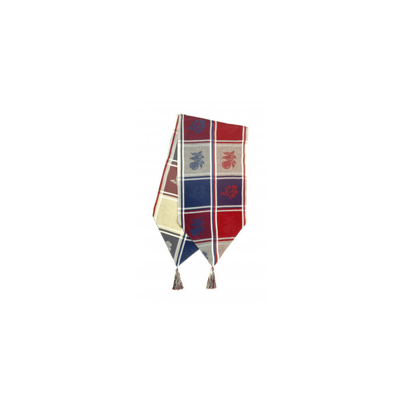 Chemin de table 100% coton Mcclaskey, 54 po x 13 po, Bourgogne