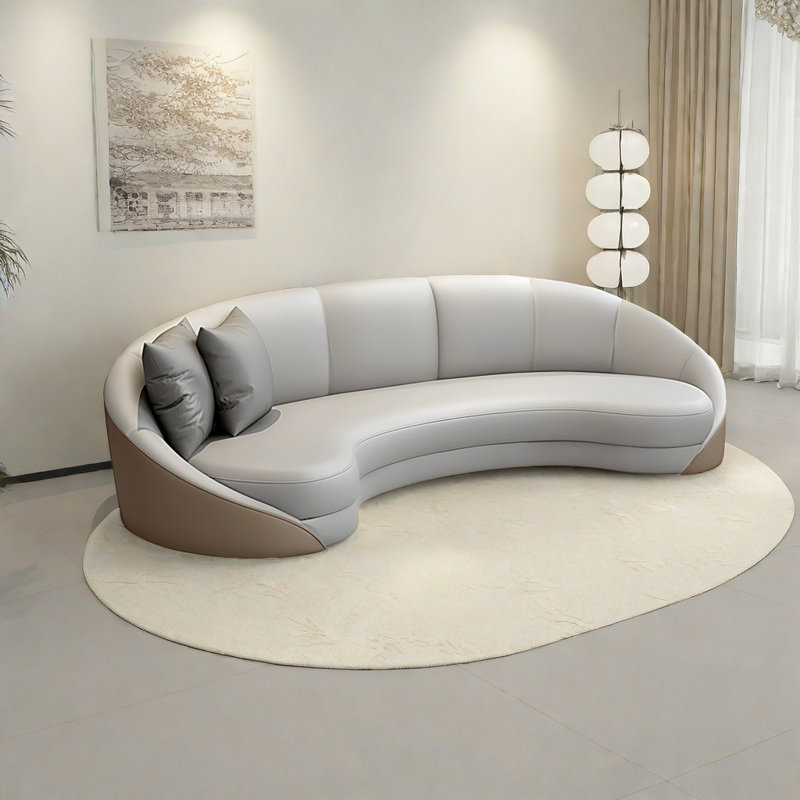 Curvilinear sofa, Off-white/Coffee