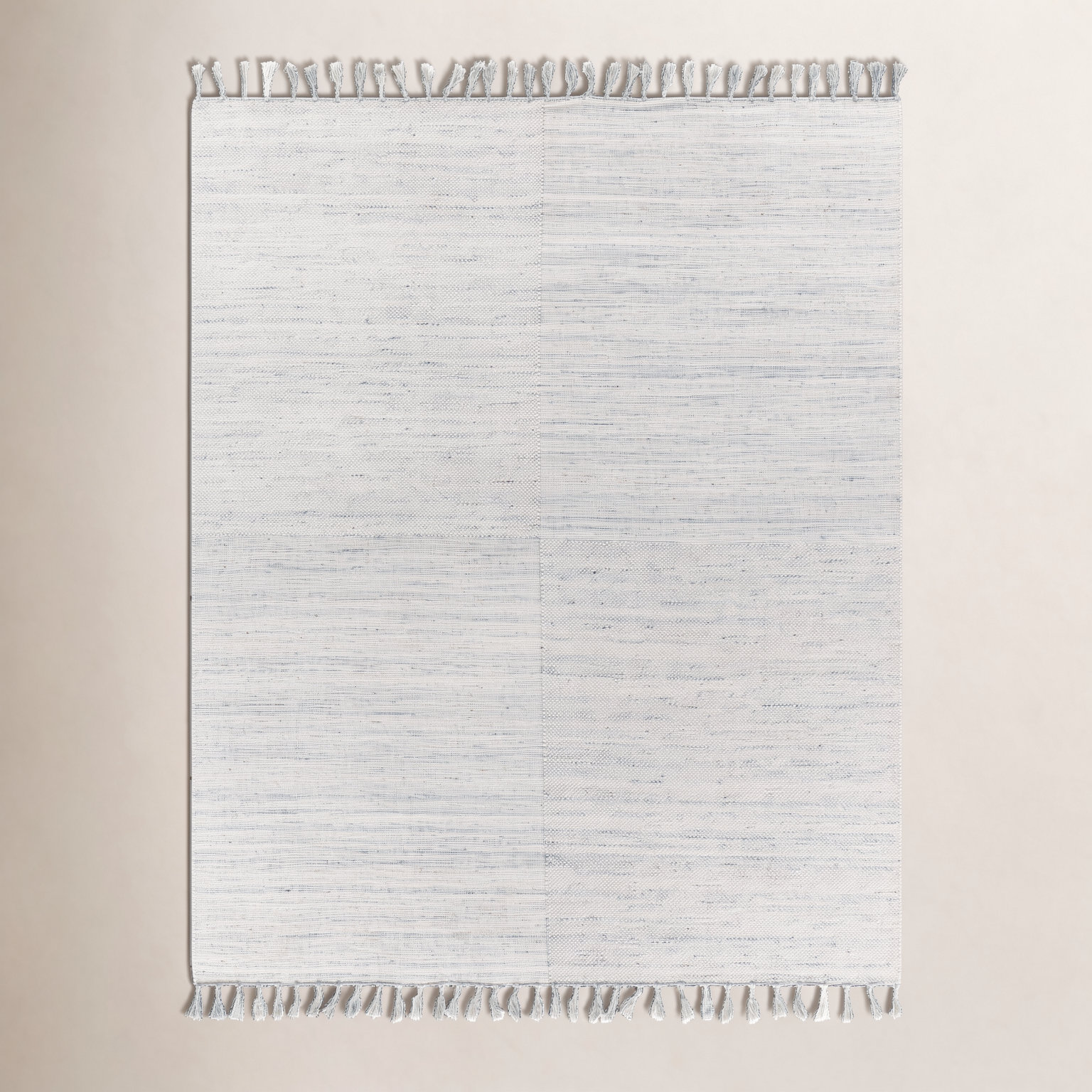 Hand-Woven Rug, Rectangle 5' x 7'6", Light Gray