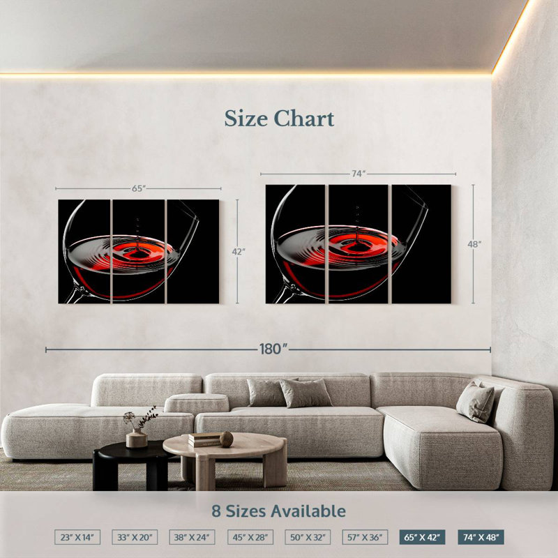 Yarlin Aromatic Red Wine, 42" H x 65" W