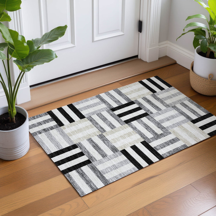 Machine Washable Indoor/Outdoor Aten ACN2332 Geometric Rug