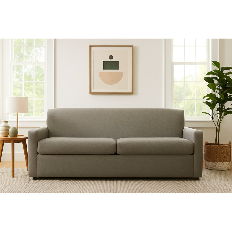 Canapé à accoudoirs carrés avec coussins réversibles 76,5 po Wells, Polyester mastic kanji
