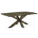 Carrazco Weathered Wood Finish Table With Cross Base Dining Set - 72" Table With Beige Linen, Track Arm Chairs, 7-Piece