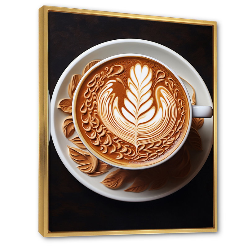 Bloomville Food Baristas Art I, H 44 po x l 34 po x P 1,5 po, Cadre flottant doré