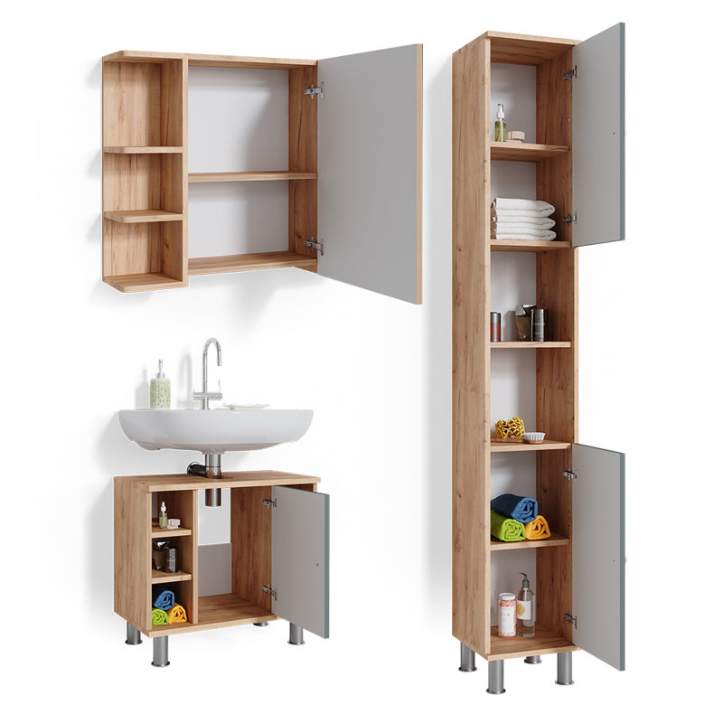 Birkhild 3 Piece Bathroom Furniture Suite