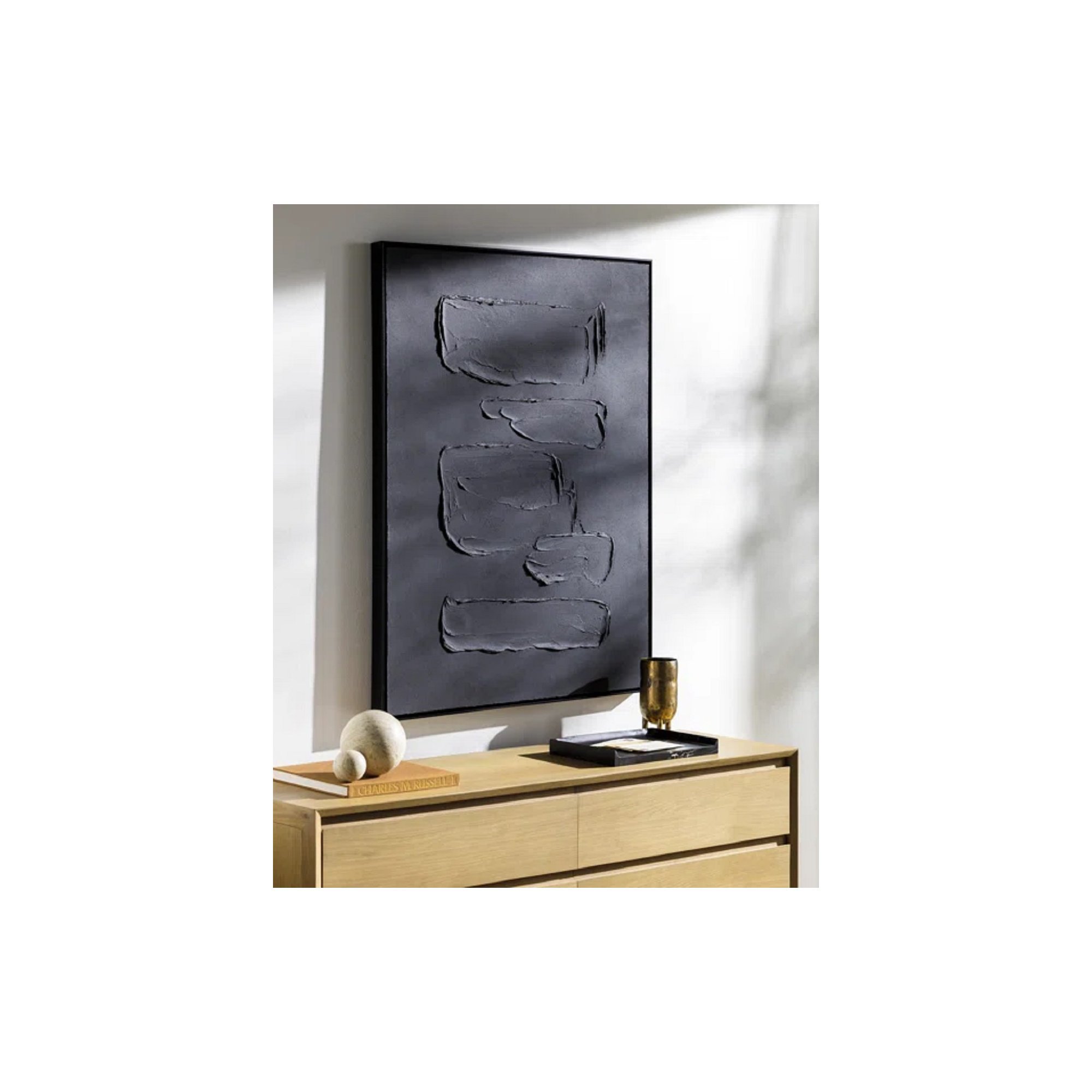 Hemkund Abstract Painting, 32" H x 25" W, Black