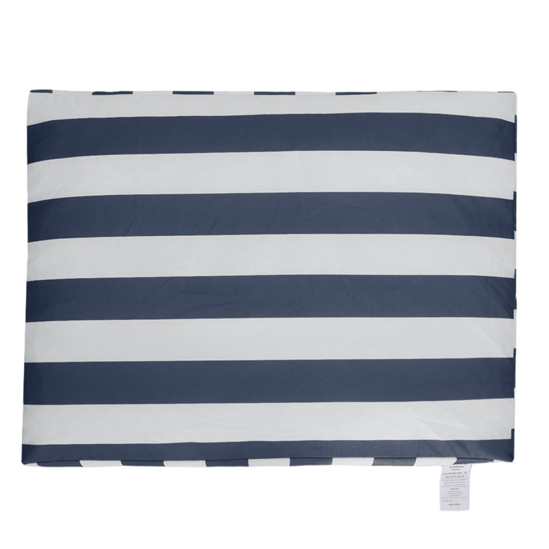 Navy and White Striped Canvas Orthopedic Outdoor Dog Bed