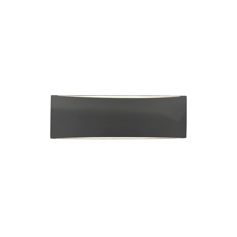 Applique murale en céramique Beda, Incandescent, H 5 po x l 16 po x P 4 po, Gris brillant