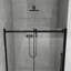60 po X P 72 po Porte de douche coulissante semi-sans cadre en H au fini noir mat avec verre trempé transparent