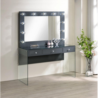 Ensemble coiffeuse et miroir Carlyann
