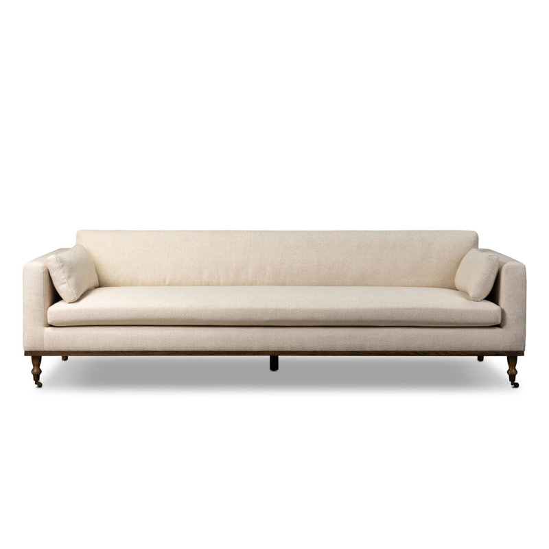 Harlin Sofa-96"-Surrey Cocoa, Thames Cream Linen Blend