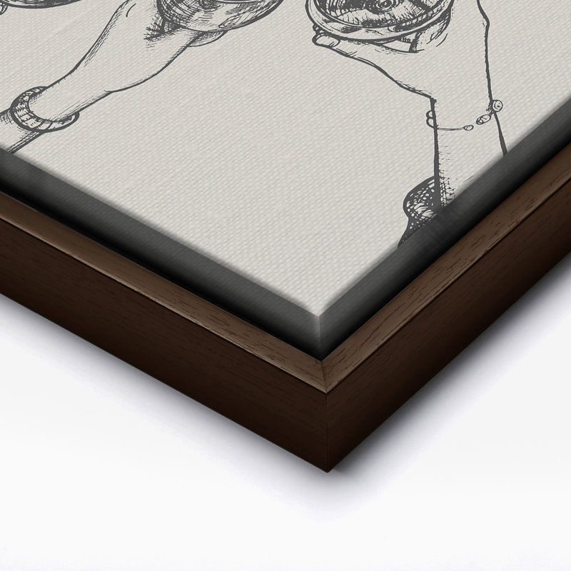 Cheers, Canvas, 11"H x 14"W, Brown Framed