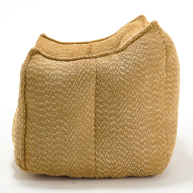 Thaloria Bean Bag Chair Lazy Sofas, Yellow Chenille, 30.7" H x 47.2" W x 36.2" D