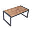 Mobilier de balcon extérieur 4 : Table de jardin en bois, confortable et élégante, plateau en bois brun, construction