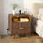 24" Arc Nightstand with Charging Station, LED Light, 2 Drawers, USB-C & USB-A Ports,Set of 2-634622209-634622211