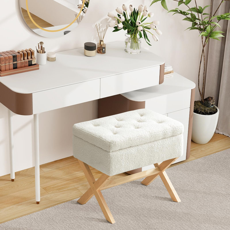 Zionna Solid Wood Accent Stool