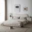 Lit tapissier Boucle avec tête de lit ondulée et coutures verticales