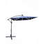 Parasol carré carré de 8 X 2,5 po avec parasol solaire 8 lumières avec manivelle et traverse pour l'extérieur-1377961889