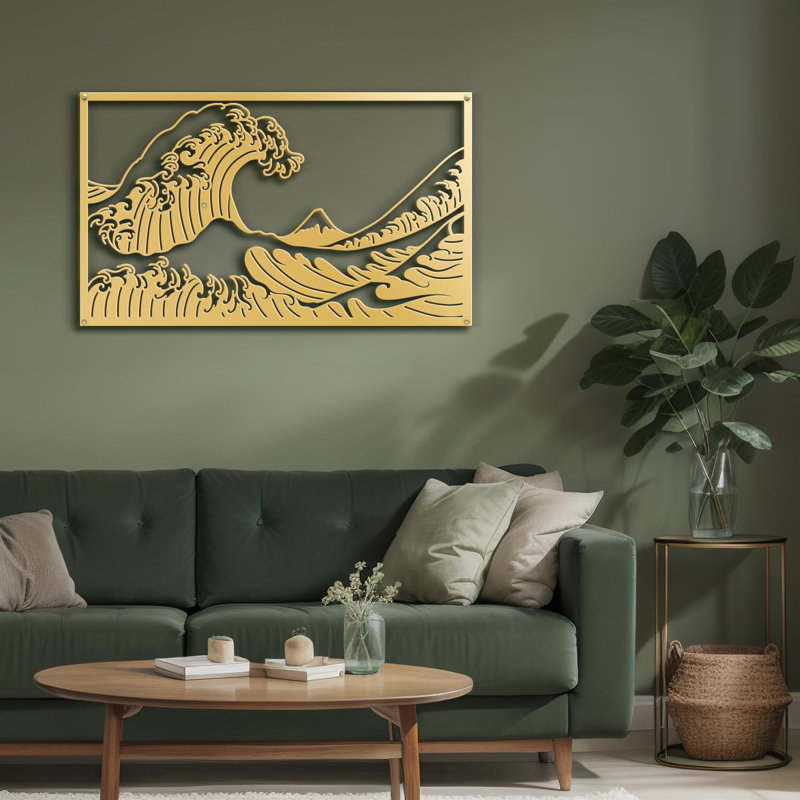Décoration murale en métal, Or, H 16 po x l 24 po x P 0,05 po