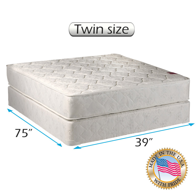 Alwyn Home Mccaughey Two-Sided Twin 8'' Medium Innerspring Sofa Bed Mattress and Box Spring