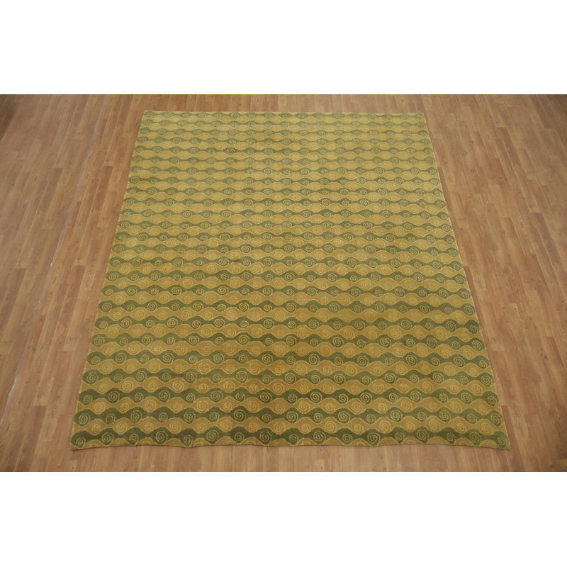 Vegetables Dye Geometric Wool Nepalese Rug 8x10