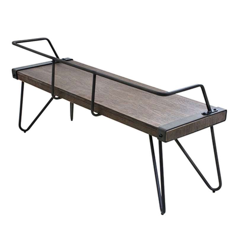 Banc industriel Stefani en noyer antique par Lumisource, Espresso antique / noir