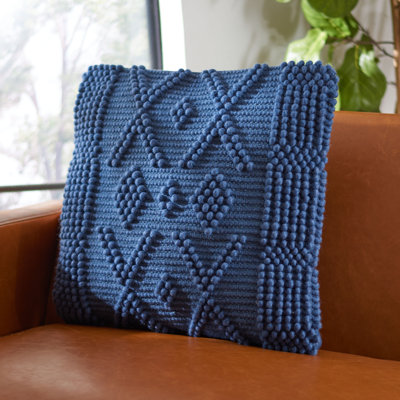 Baird Embroidered Wool Blend Reversible Throw Pillow