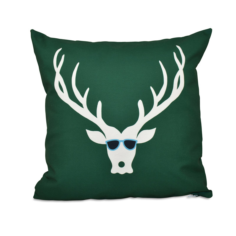 Leonis Holiday Print Square Pillow Cover & Insert, Green, 16" H x 16" W