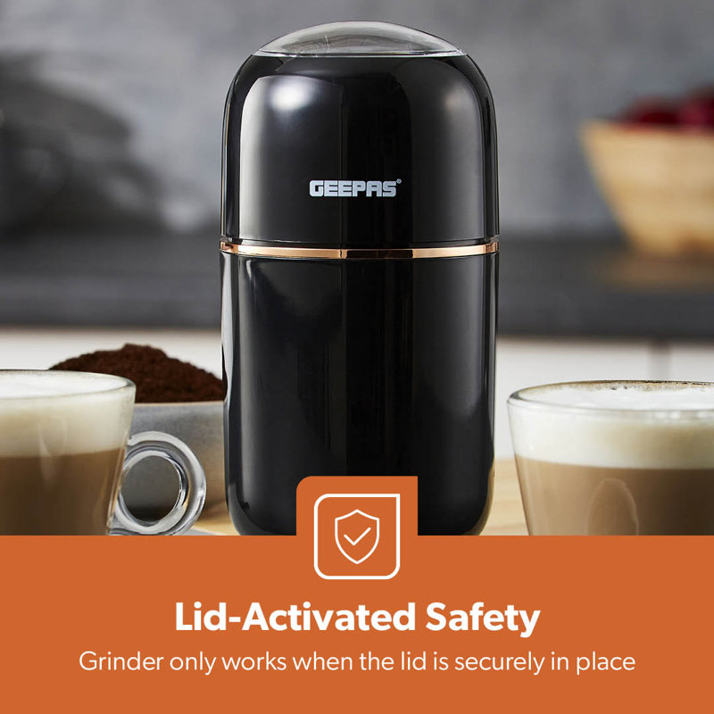 Geepas Stainless Steel Electric Blade Coffee Grinder, Black