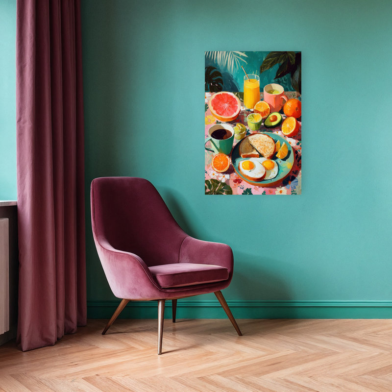 «Vibrant Tropical Petit déjeuner», 36" H x 24" W