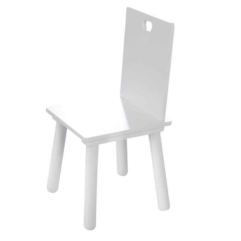 Kids 3 Piece Rectangular Play Or Activity Table and Chair Set, White, White