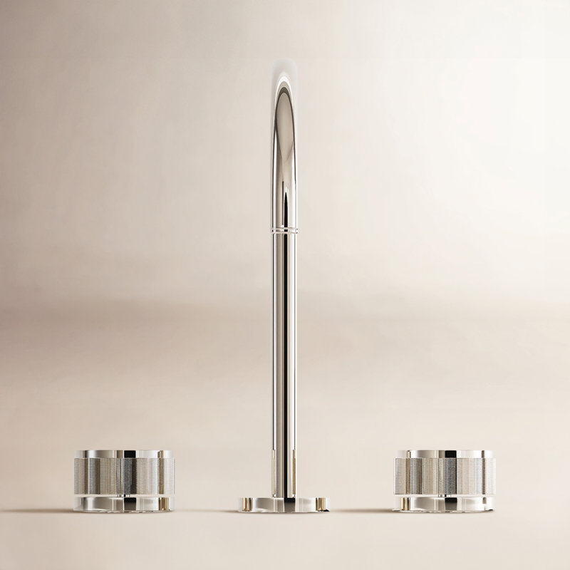 Terrell Widespread Lavatory Faucet With C-Spout, Polished Nickel