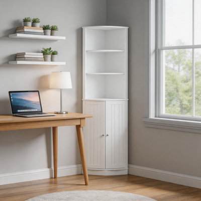 Minimalist Anti Tipping Corner Cupboard for Hallway and Dining Area