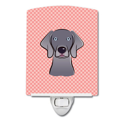 Checkerboard Wirehaired Dachshund Ceramic Night Light