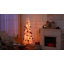 Sapin de Noël crayon de 1,5 m, sapin artificiel fin avec branches réalistes et lumières DEL blanc chaud, rose