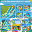 Inflatable Water Park 8-in-1 with Large Pool & Double Slides – Climbing Walls, Bounce House, Durable Oxford, Complete Set with 550W Blower – Indoor/Outdoor Play for Kids