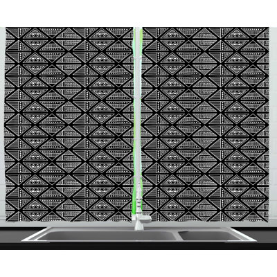 Geometric Tailored Kitchen Curtain