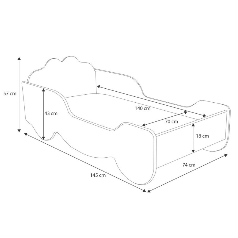 Children's bed Kareta, European Toddler (80 x 160cm)
