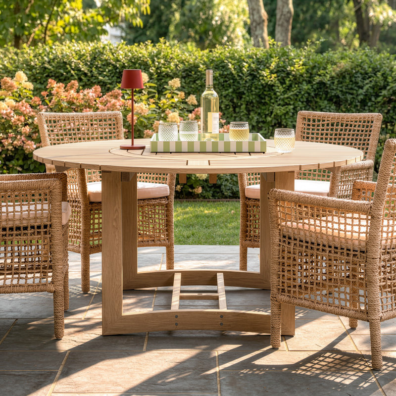 Fleur 63" Wooden Dining Table, Antique Wash