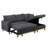 Cosimo 84.25"W Dark Gray Woven Reversible Sleeper Sectional Sofa With Storage Chaise