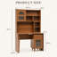 Bureau d'ordinateur rotatif 43 po x 70 po avec tiroir de rangement, armoires et tablettes pour bureau personnel-1740831274