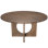 Solid Oak Wood Curved Base Dining Table with Seating for 6