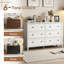 47 Inch Six Drawer Cabinet With Double Row Dual Handles Frame Design Melamine Finish-935745279
