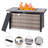 Mehalek 25" H X 47" W Propane Fire Pit Table With Rattan Side Panel, Outdoor Ceramic Tabletop Fire Pit
