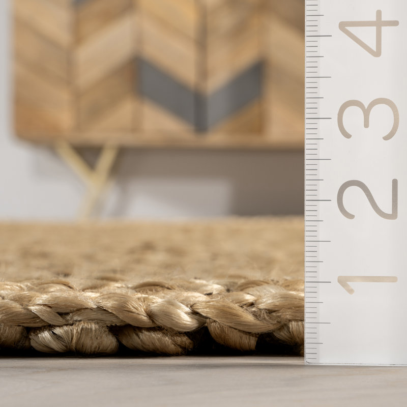Willow Bordered Jute Area Rug, Rectangle 7'6" x 9'6"