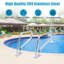 30'x22' Stainless Steel Pool Handrail – Inground Swimming Pool Railing with Non-Slip Blue Grip Cover, Rustproof Safety Grab Rail for Spa, Hot Tub, Steps – Complete Mounting Kit Included