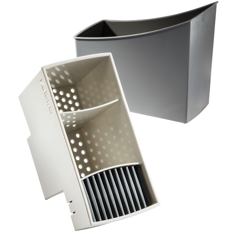 Plastic Rectangle Flatware Caddy, Grey