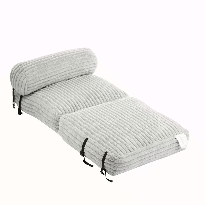 Fauteuil à billes pliable Latina, gris clair