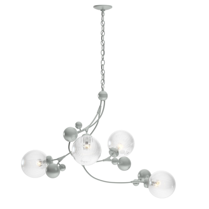 Sprig 4 - Light Unique/Statement Geometric Chandelier, Vintage Platinum, Water