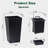 22"Tall Planter Set of 2, Outdoor＆Indoor Black Planter Pots, High Front Porch Planter Pots with Drainage Holes＆Water Level Monitor＆Inner Bucket, Automatic Watering, Black-1092659520-1092659526-1092659527